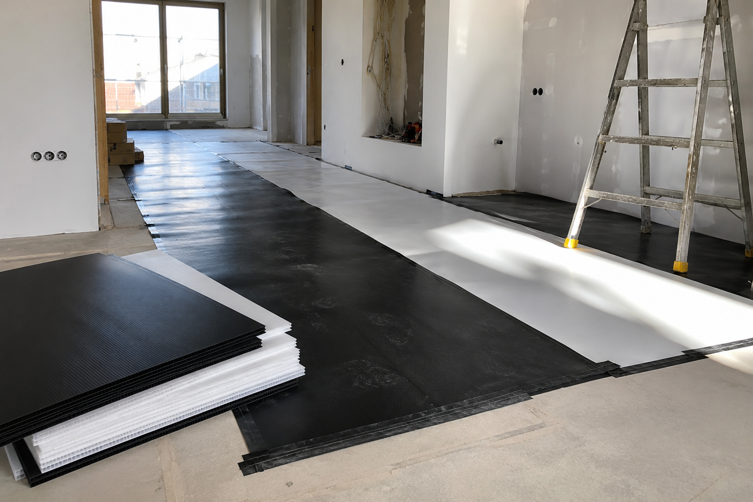 Corrugated Polypropylene Sheet 4mm | Fluted Plastic Board | Available in Black & White
