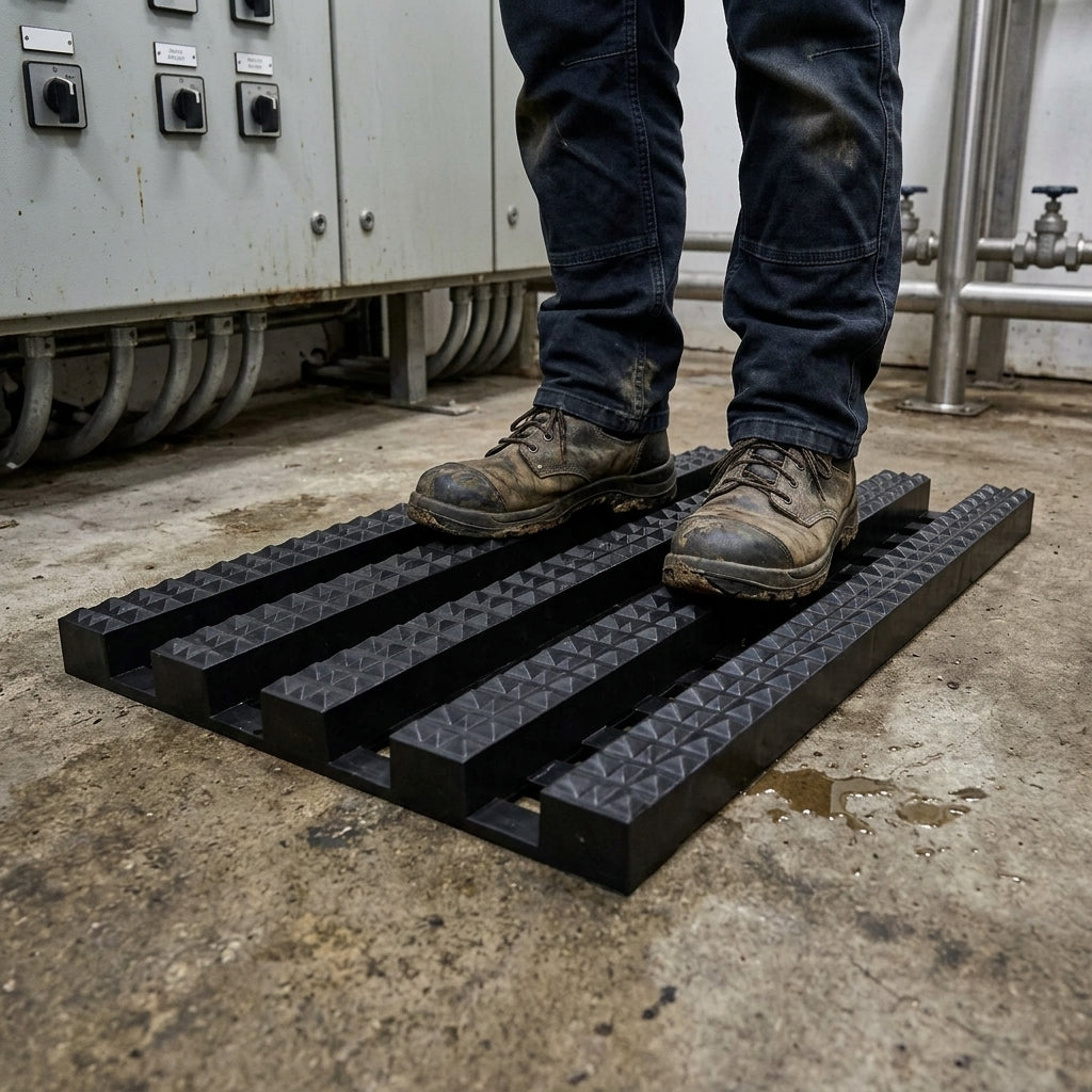 Heavy Duty Anti-Slip PVC Matting with Open Grid 15mm Thick
