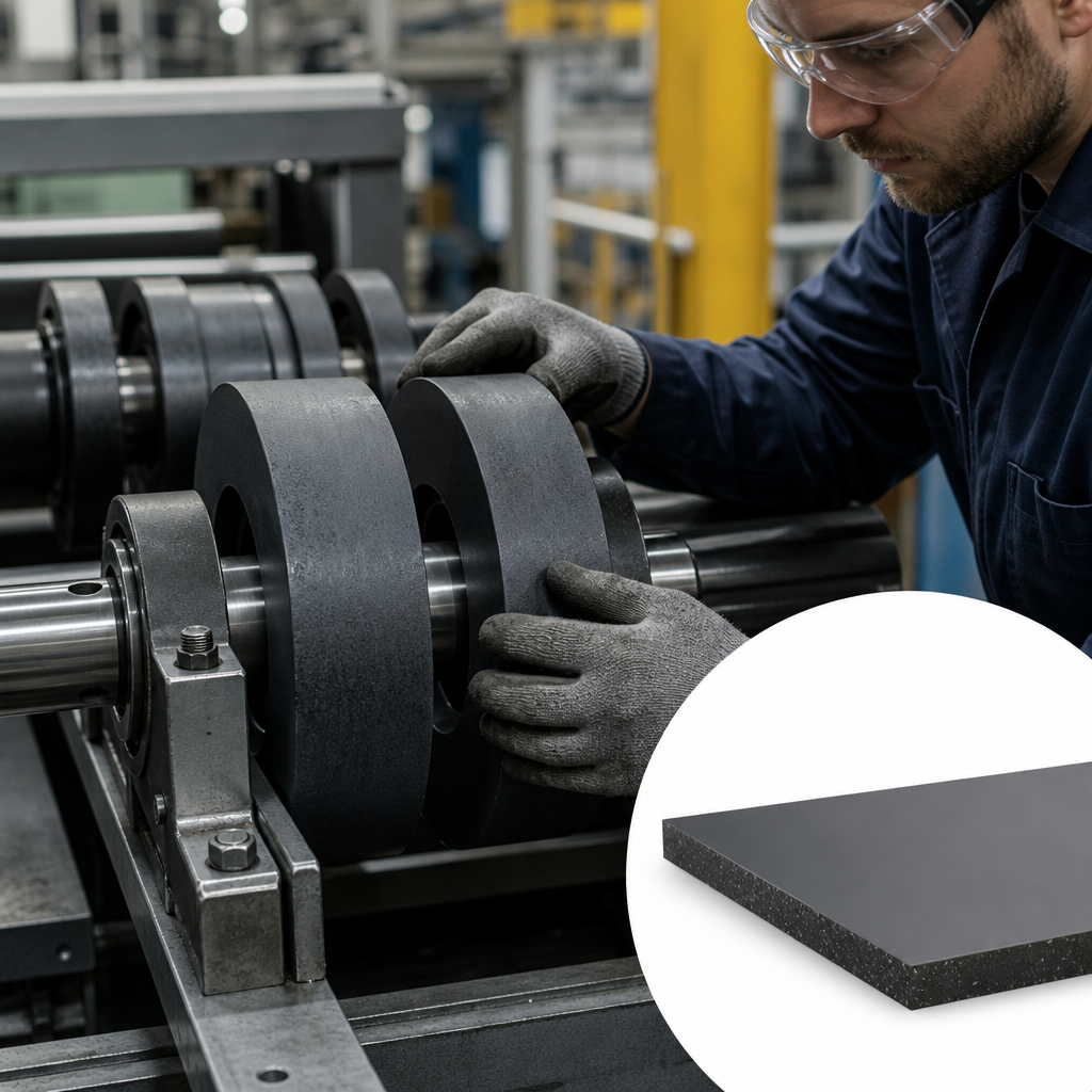 Nylon 6 Black-grey Sheet 10mm to 100mm thick for Rollers & bushes - UK Engineering Plastics
