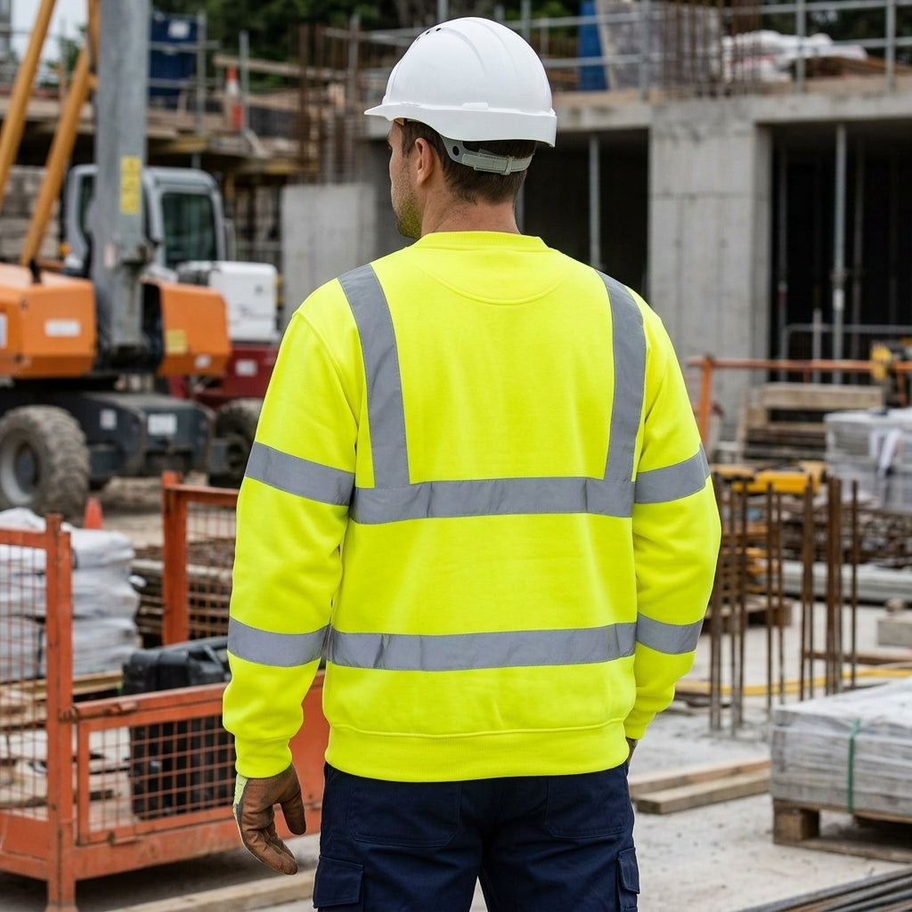 High Visibility Sweatshirt Jumper - BS EN471 Class 3, Sizes S-4XL