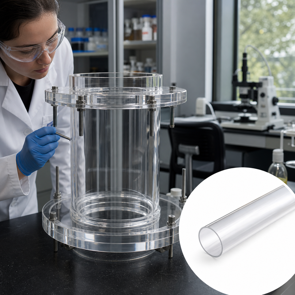 Cast Acrylic Clear Tube 350mm to 457mm dia for Aquarium tanks & displays - UK Engineering Plastics