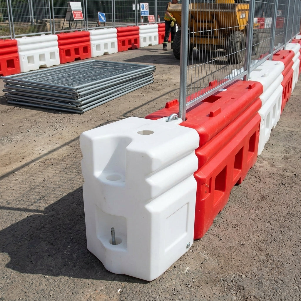 Angled Interlocking Traffic Barrier Section for Secure Connections