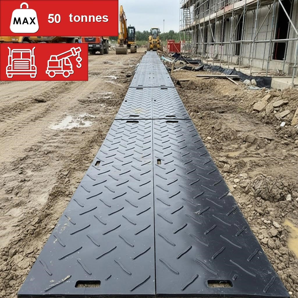 Heavy Duty Ground Protection Mat, Recycled HDPE, Non-Slip
