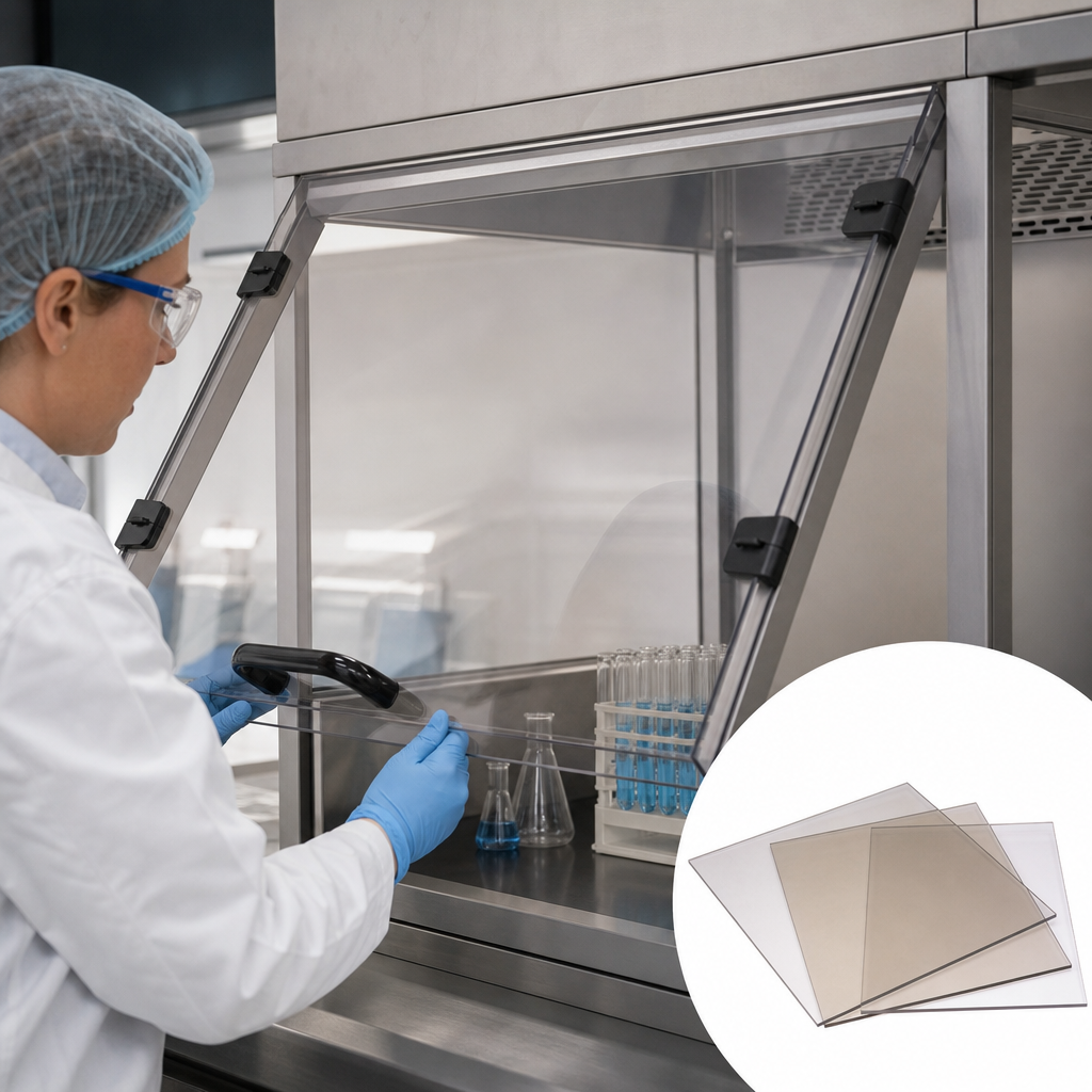 Polycarbonate Clear Sheet 9.5mm thick for Protective barriers & windows - UK Engineering Plastics