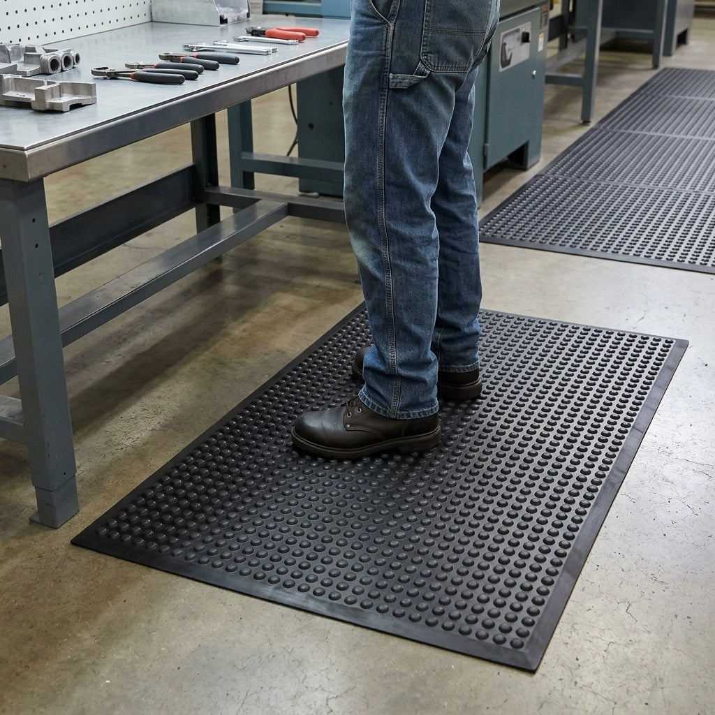 Anti-Fatigue Mat with Bubble Surface for Workstations