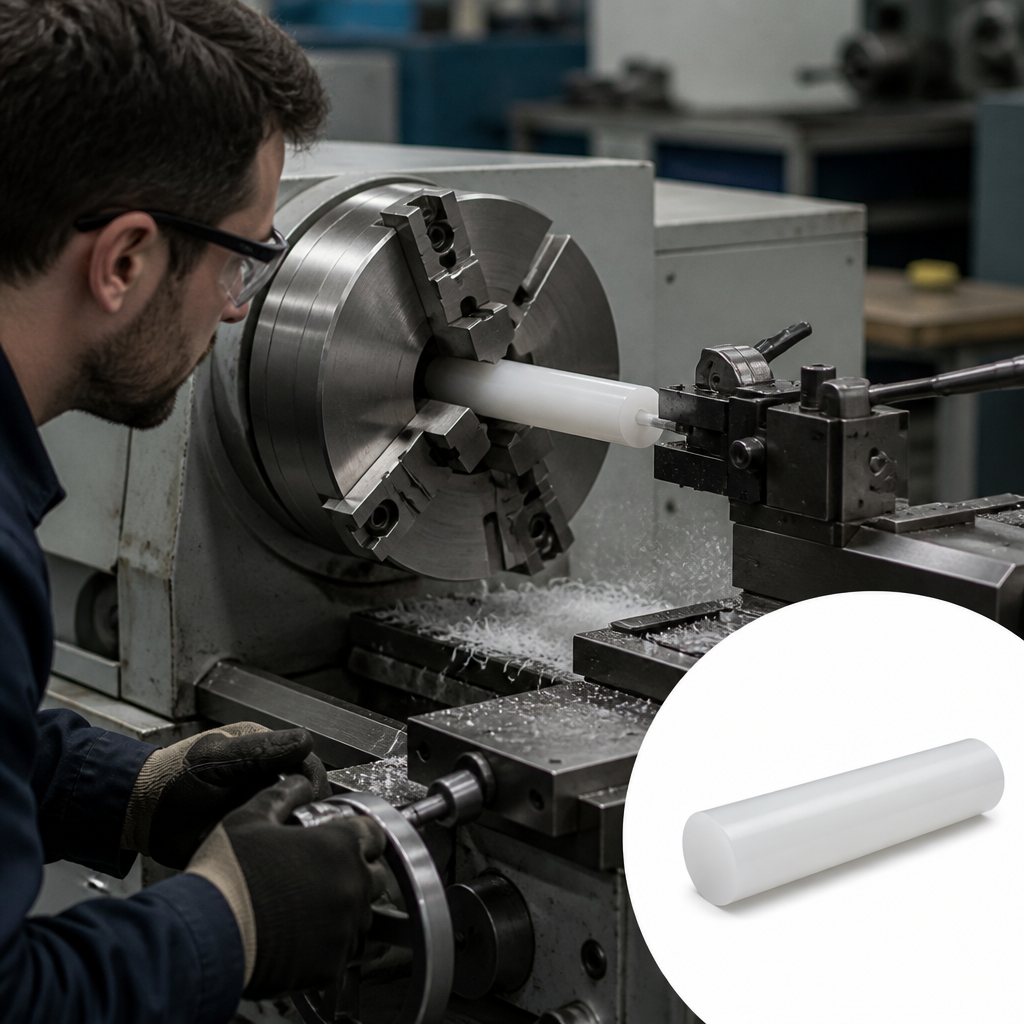 PVDF Natural Rod for Chemical Processing Applications 10mm to 100mm diameter - UK Engineering Plastics