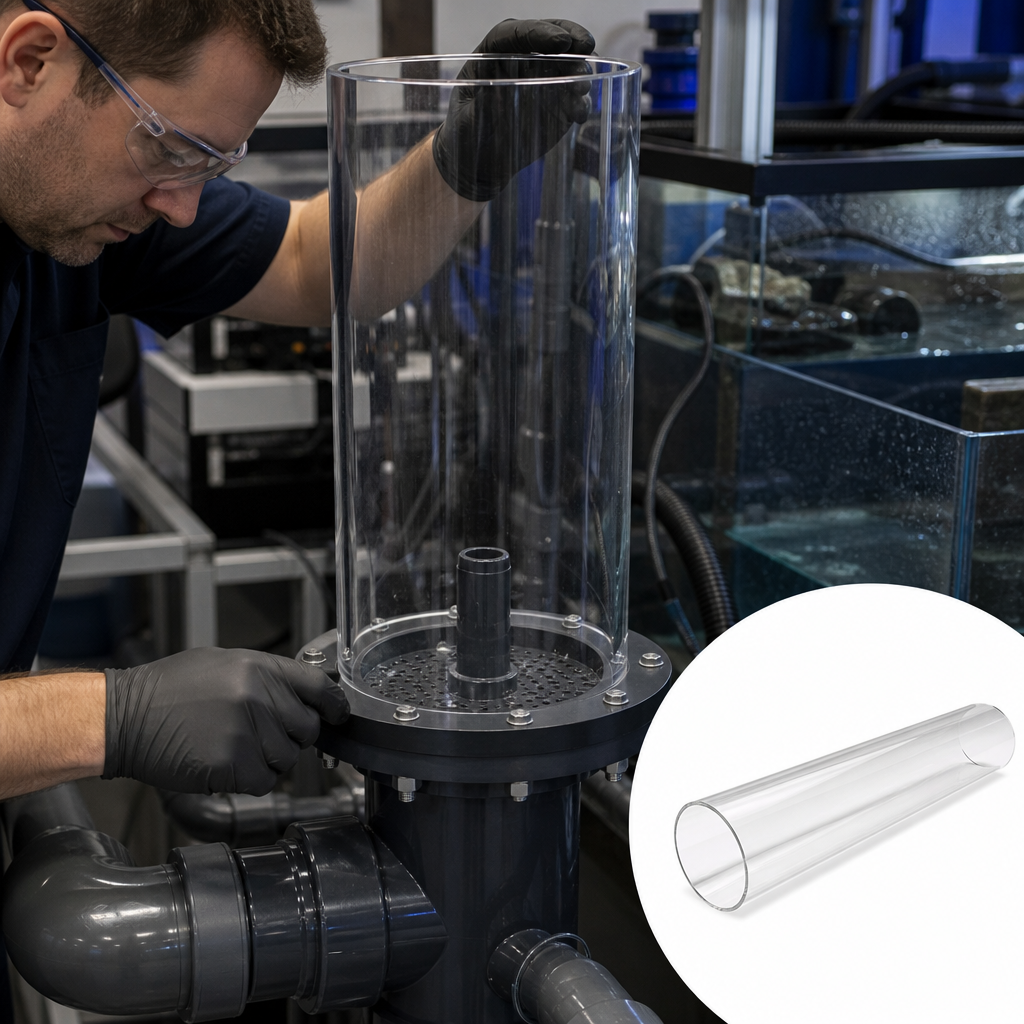 Cast Acrylic Clear Tube 270mm to 300mm dia for Furniture & aquarium tanks - UK Engineering Plastics