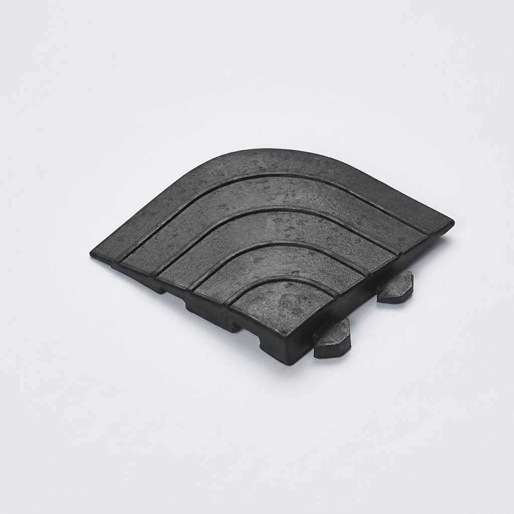 Corner Edge for Interlocking Anti-Fatigue Mat System - Ribbed Rubber (view 2)