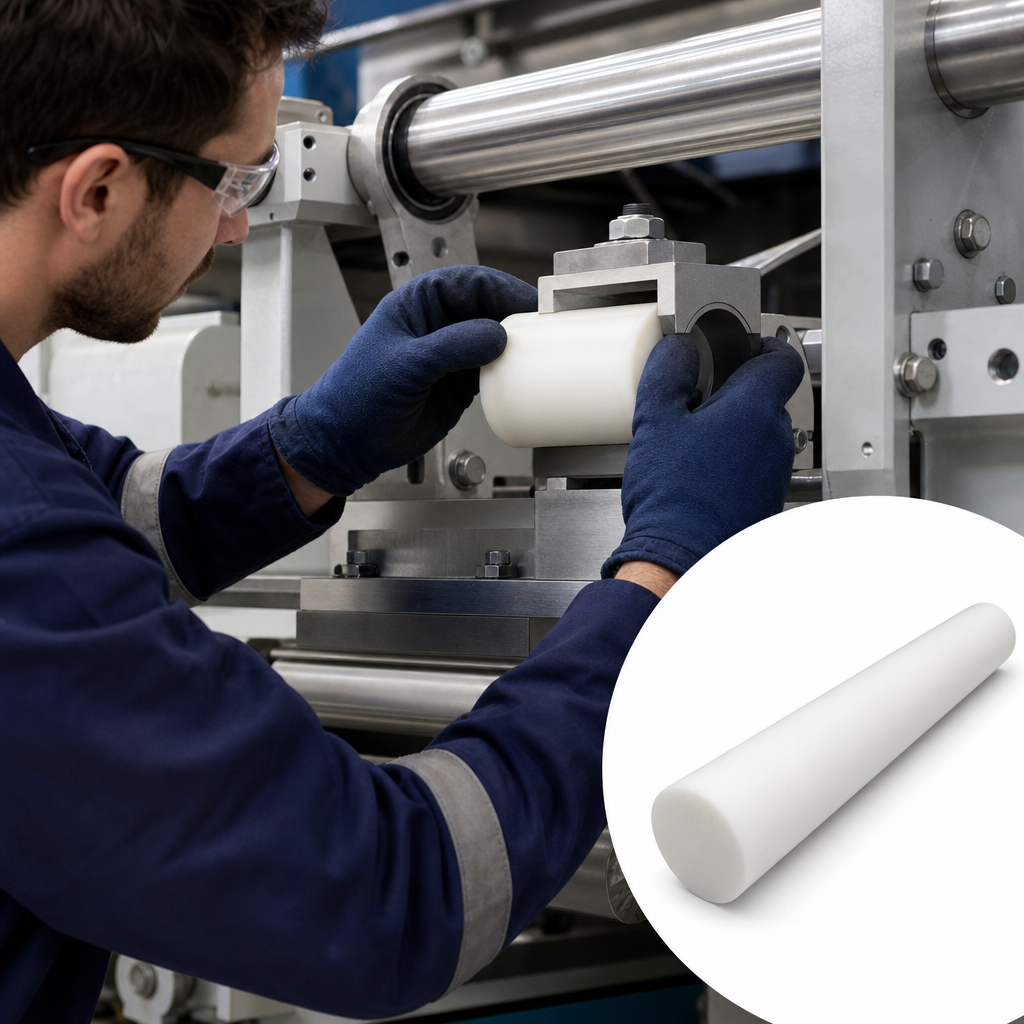 PETP Natural (White) Rod 16mm to 50mm dia for Bearings & insulators - UK Engineering Plastics