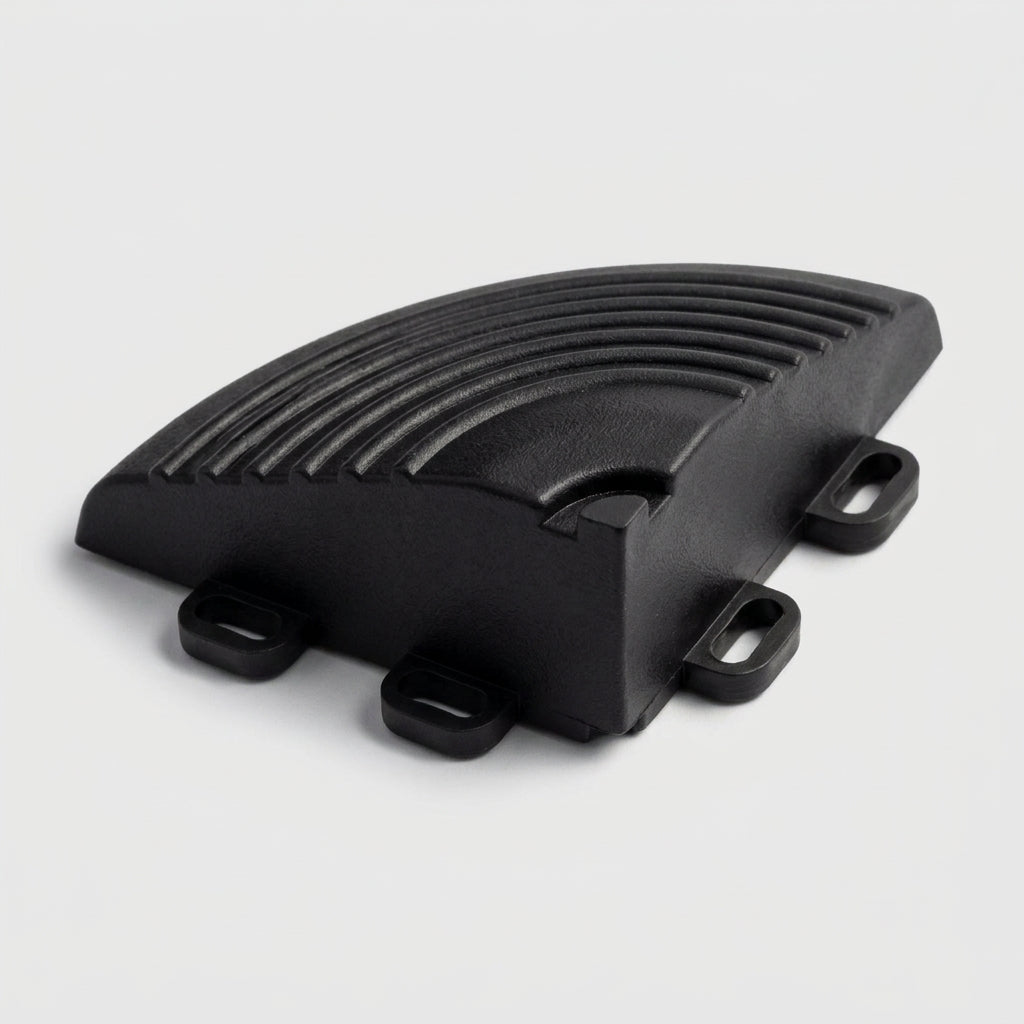 Modular Rib Tile Corner Ramp Edge Black or Charcoal (view 2)