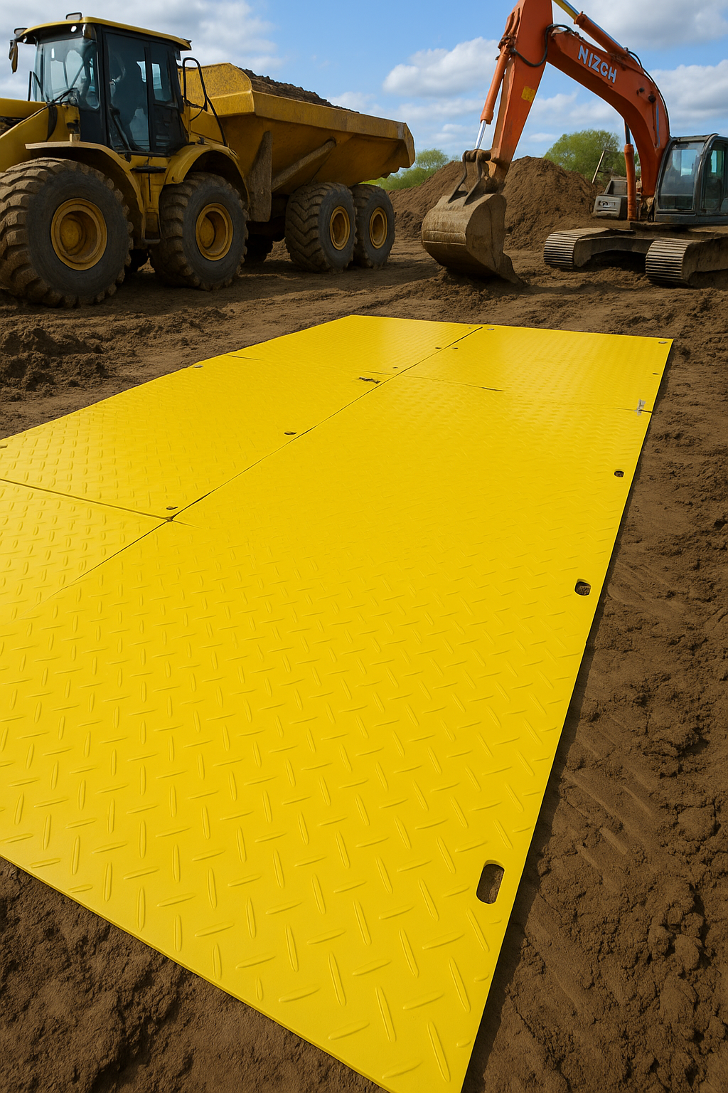 Black EcoStak™ Heavy-Duty Access Mat for Plant, Machinery & Worksites