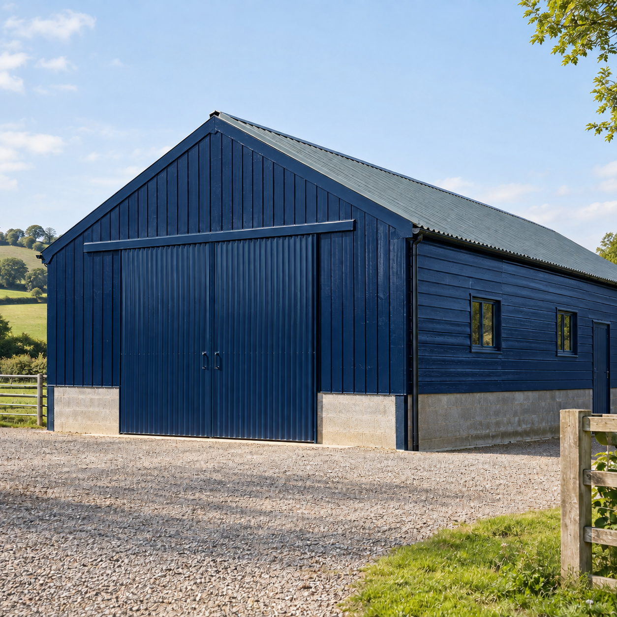 Dark Blue illustrative application: Oil-Based Barn & Shed Paint – Exterior Wood & Metal Gloss