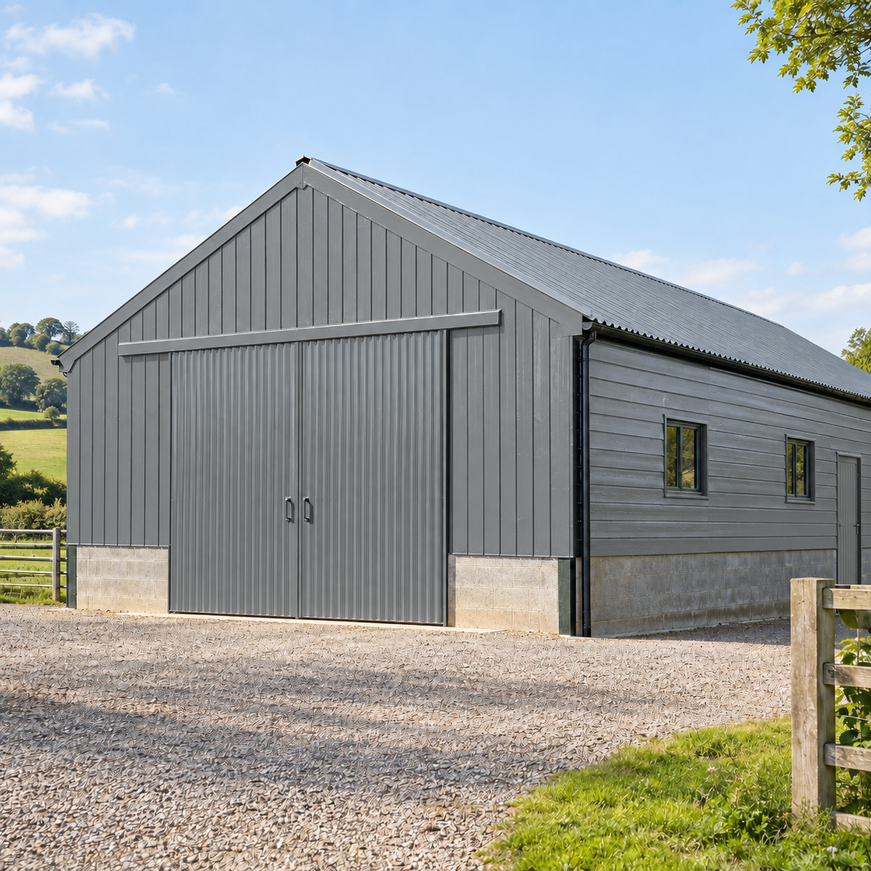 Mid Grey illustrative application: Oil-Based Barn & Shed Paint – Exterior Wood & Metal Gloss