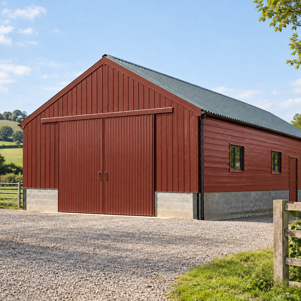 Rustic Red illustrative application: Oil-Based Barn & Shed Paint – Exterior Wood & Metal Gloss