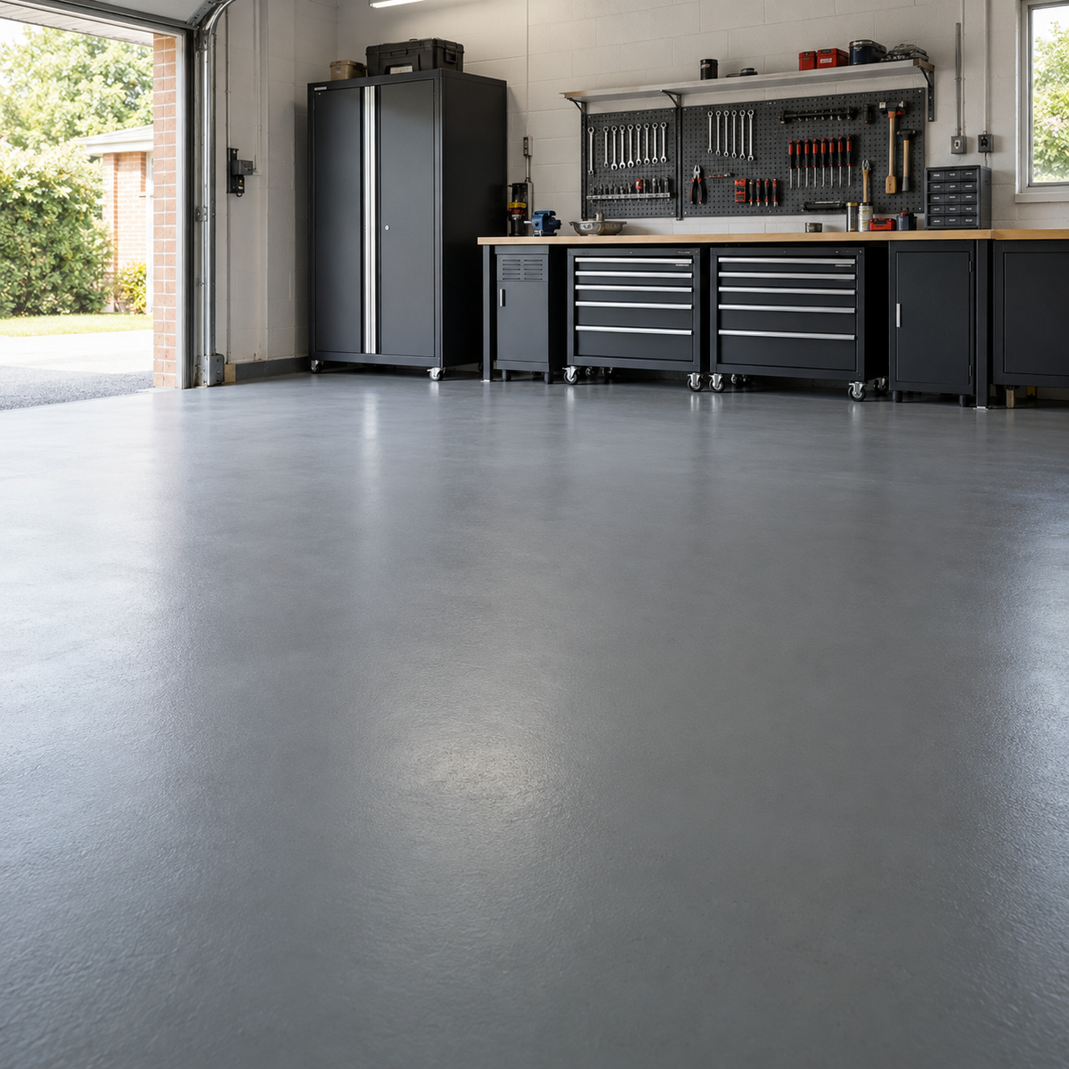 Mid Grey illustrative application: Heavy Duty Polyurethane Floor Paint for Garages & Workshops