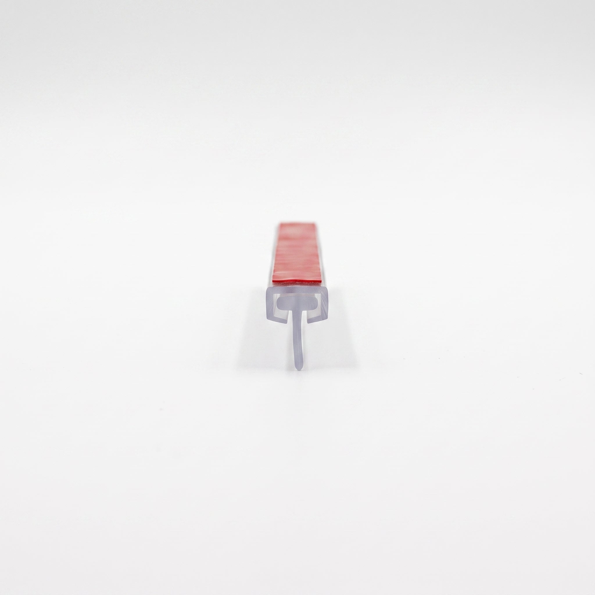 Clear SEAL093T two-part seal cut piece - 7.5mm stick-on carrier with red 3M VHB tape and slot-in T seal blade