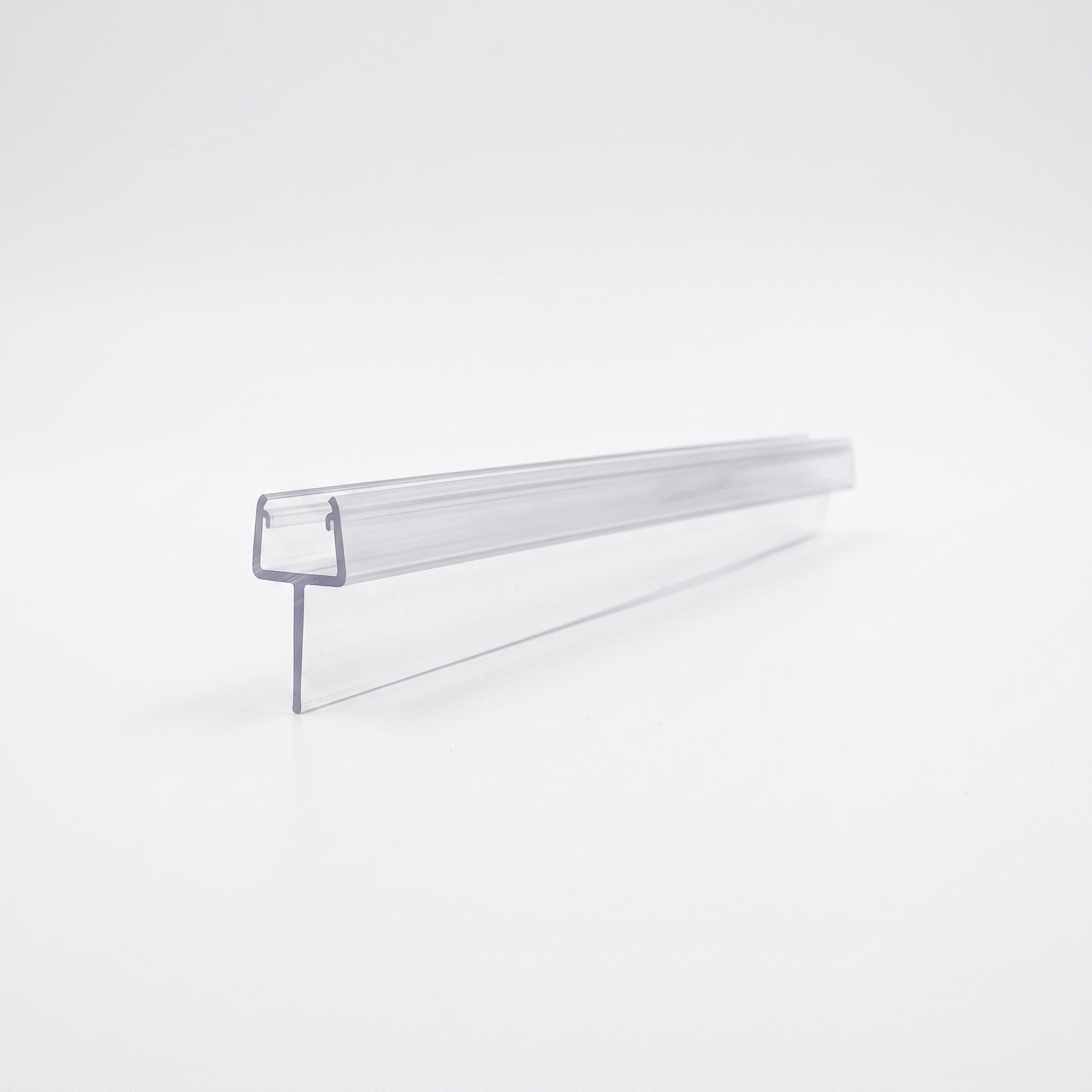 SEAL182 tapered shower screen seal - 10mm channel for 6-8mm glass with blade tapering from 25mm to 20mm