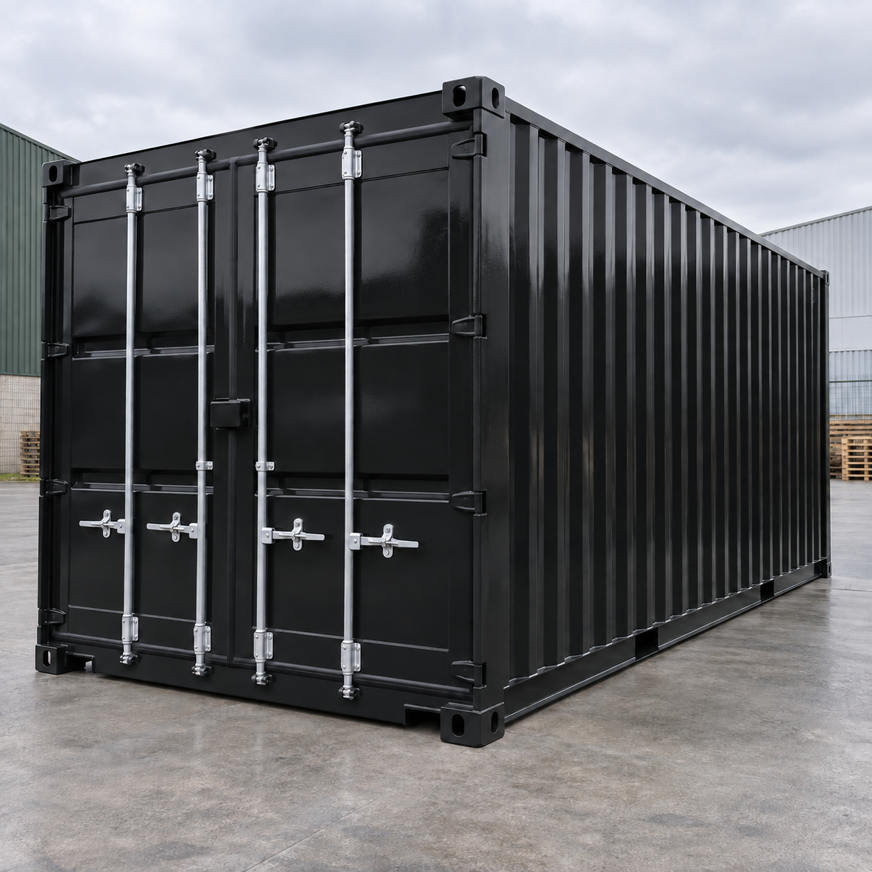 Black illustrative application: Skip & Container Gloss Paint – Exterior Metal Refurbishment