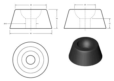 Cylindrical HGV Bumper - 18mm x 40mm