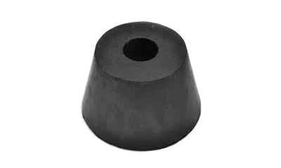 Black rubber conical HGV bumper with a central bolt hole, studio shot on white