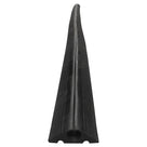 Full length of the black rubber protector viewed end-on, tapering away with the cable bore at the base