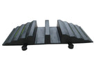 Moulded rubber cable ramp from slightly above, lime green hi-vis strips on the outer ribbed slopes