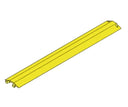 Isometric render of the long yellow cable protector strip, ribbed top and notched fittings at each end