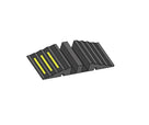 3D render of the black ramp, three yellow strips on one ribbed wing, plain wing opposite and a raised centre divider