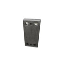 Rubber dock bumper in a pale grey-toned shot, two bolts in the top row of holes and three holes below