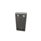 Rubber dock bumper in a pale grey-toned shot, two bolts in the top row of holes and three holes below