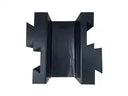 Overhead thumbnail of the same black interlocking block against a plain white background
