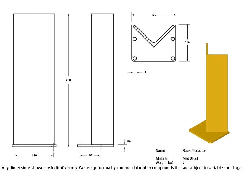 Upright Racking Protector - 125 x 150 x 460mm