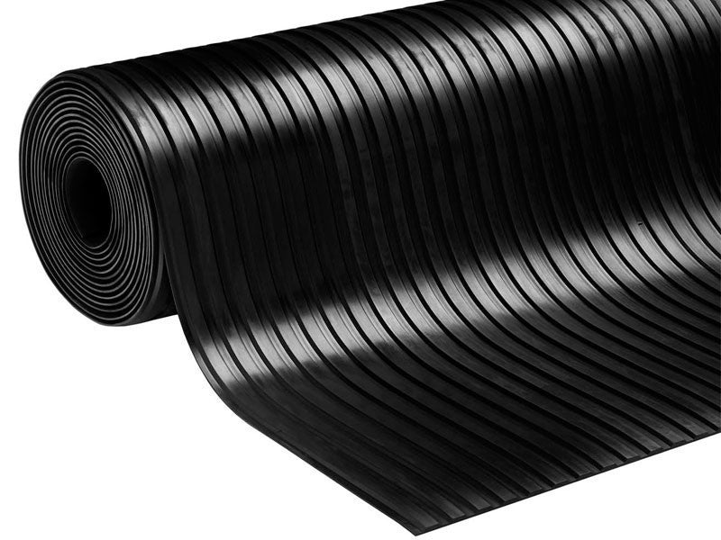 Broad Ribbed Rubber Matting Rolls for Outdoor Use