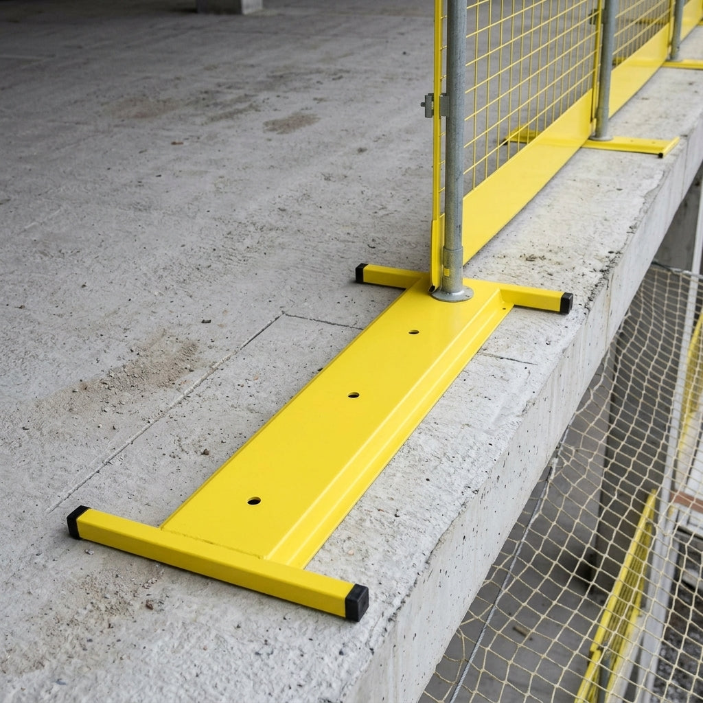 Portable Freestanding Support Base for Temporary Edge Barriers