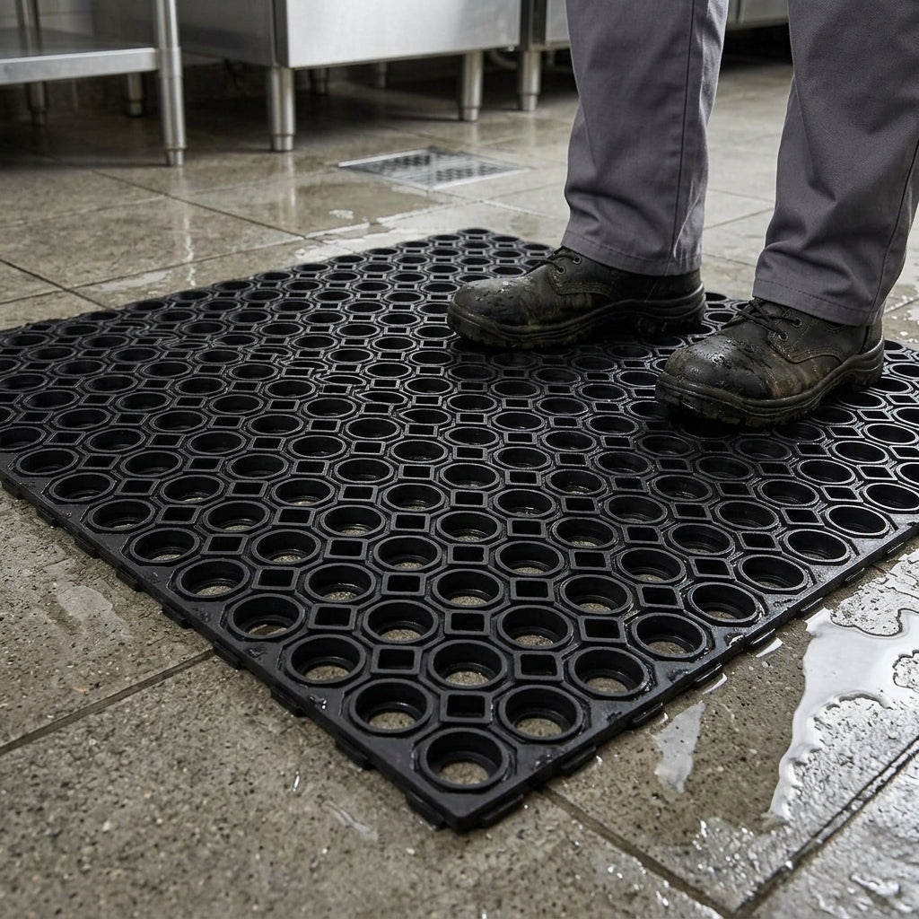 Open-Hole Anti-Fatigue Duckboard Mat for Wet Work Areas
