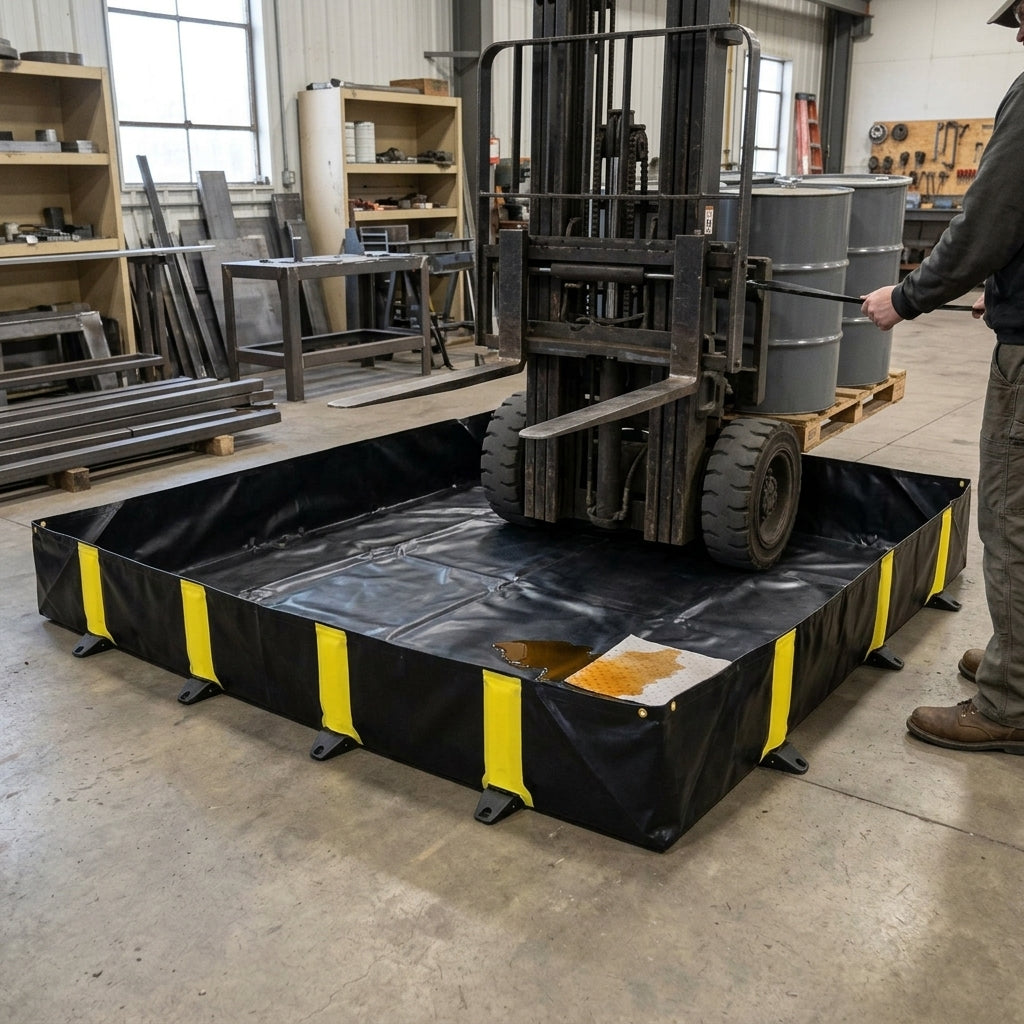 Drive-In Spill Containment Berm with Rigid Wall Supports - 305mm High
