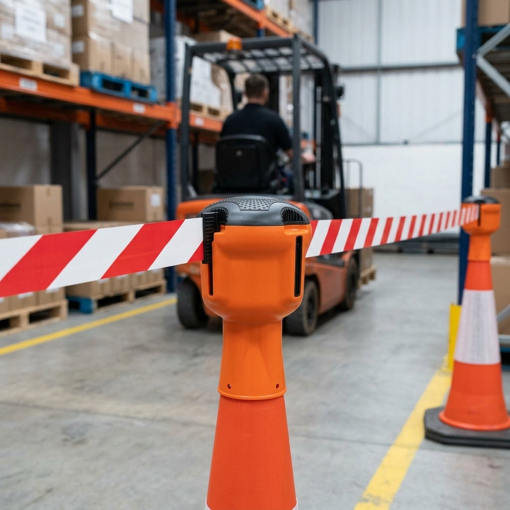 Retractable Barrier Dummy End Unit - Recycled Plastic Body