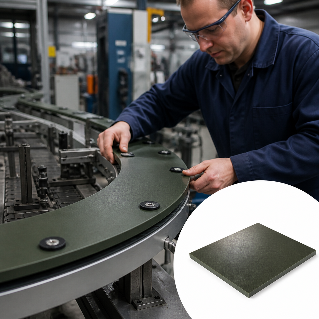 Cast Polyamide 6 Oil-Filled Sheet Green for Industrial Applications 10mm to 30mm thick - UK Engineering Plastics