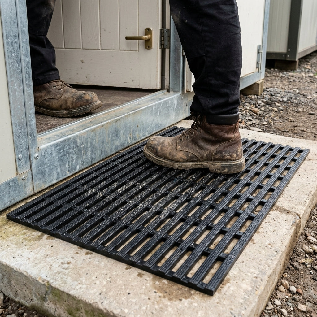 Anti-Slip Open Grid Safety Mat - Recycled PVC, 12.5mm Thick