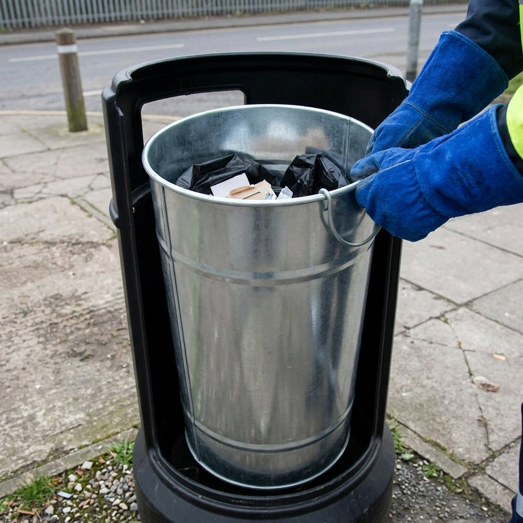 Galvanised Bin Insert for Litter Waste Collection