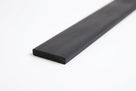 Black rectangular rubber strip shown at an angle, thin flat smooth profile