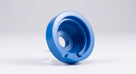 Blue polyurethane differential mounting cone, angled studio shot