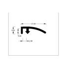 Technical diagram of PVC door seal profile, 13.00mm flag and 4.00mm tall base