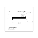 Labelled cross-section diagram of the battery box seal's sponge and solid rubber parts