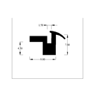 Technical diagram of sink seal profile, 9.00mm wide and 7.00mm tall