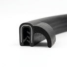 Arch-bent length of self grip side tail seal with a hook-curved sponge tail trailing the grip