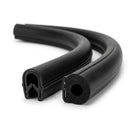 Two coiled lengths of black rubber side seal, one solid bulb and one sponge profile