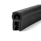 Straight length of black self grip rubber seal with round sponge bulb centred above a metal grip