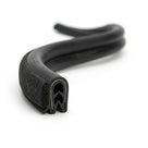 S-coiled black self grip side seal with a round sponge bulb offset to the side and toothed metal grip