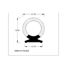 Dimensioned ring-and-foot profile diagram with 15.50mm, 18mm and 13.50mm marks, adhesive backed